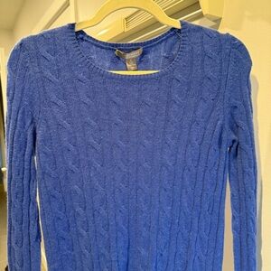 Charter Club Royal Blue Cashmere Cable Knit Sweater